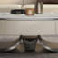 Table à thé ovale moderne et minimaliste en acier inoxydable