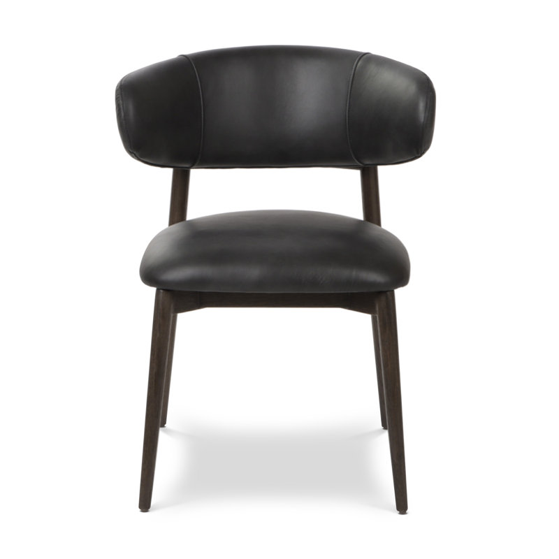 Chaise en cuir véritable Talon, Noir clair