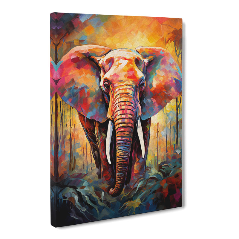 Elephant Expressionism No.2 - Wrapped Canvas, 50cm H x 35cm W x 3cm D