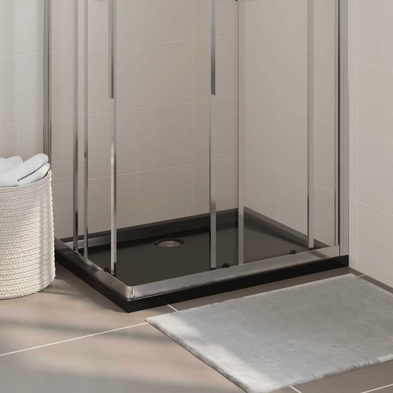 Base de salle de bain rectangulaire rectangulaire en ABS noir 27,6 x 35,4 po