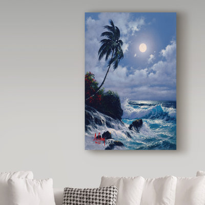 Fikes 'Tropical Coast 4' Oil Painting Print on Wrapped Canvas