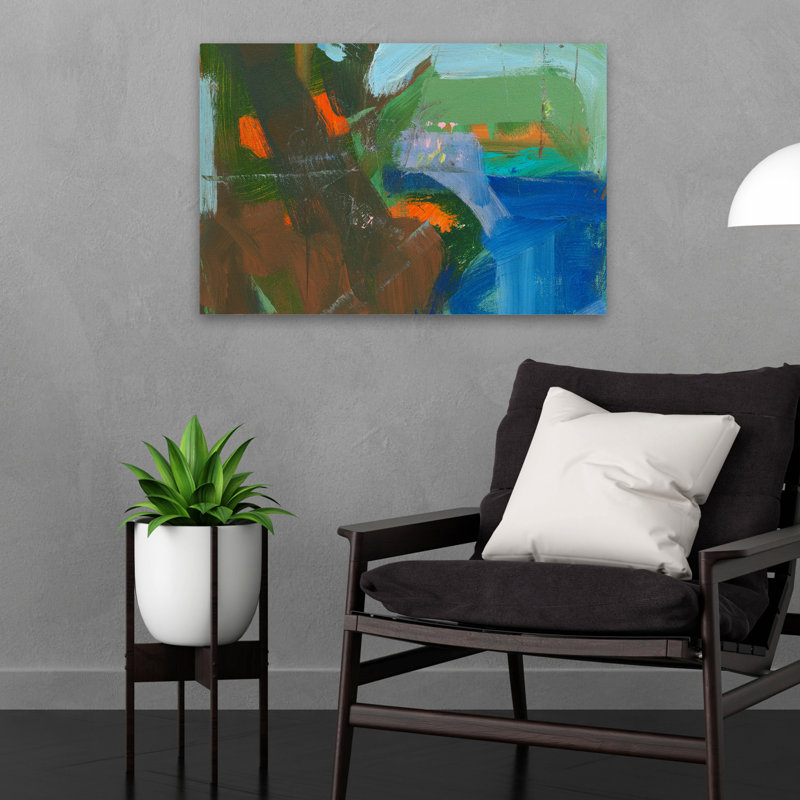 Blue Pool Fragment 3 - Abstracts, art contemporain, H 16 po x l 24 po