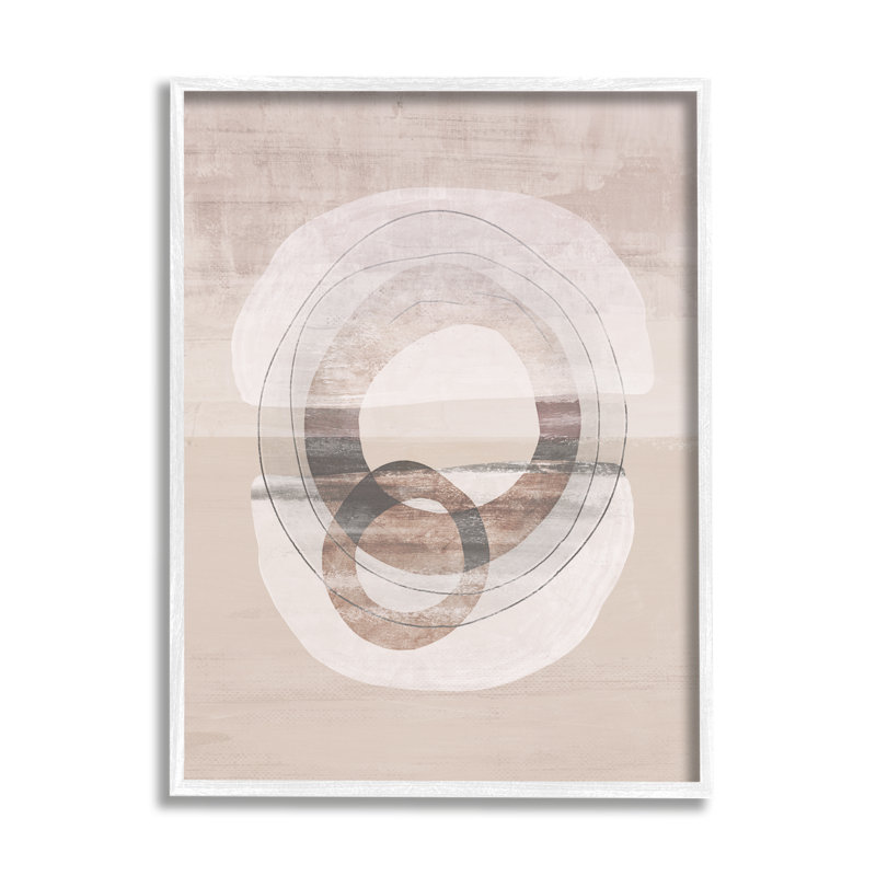 «Round Boho Circles Contemporary» par Nina Blue - cadre flottant, impression sur bois, H 20 po x l 16 po x P 1,5 po