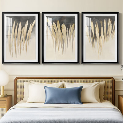 LANDSCAPES Series LXXVI  -Custom Framed  Premium Print W Matt - 3 Pieces