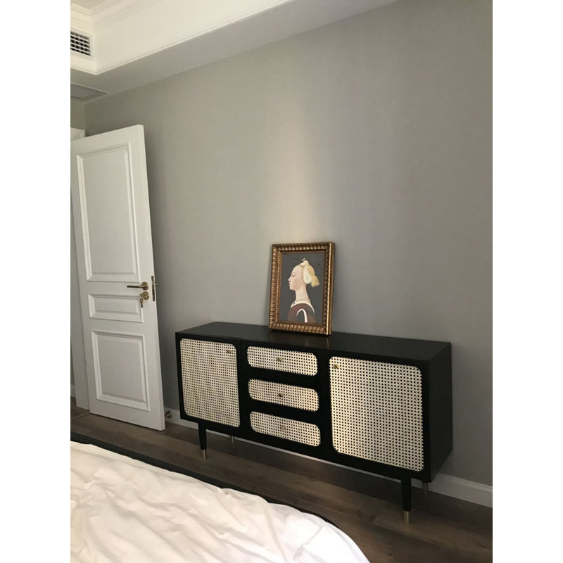 Modern Rattan Accent Cabinet