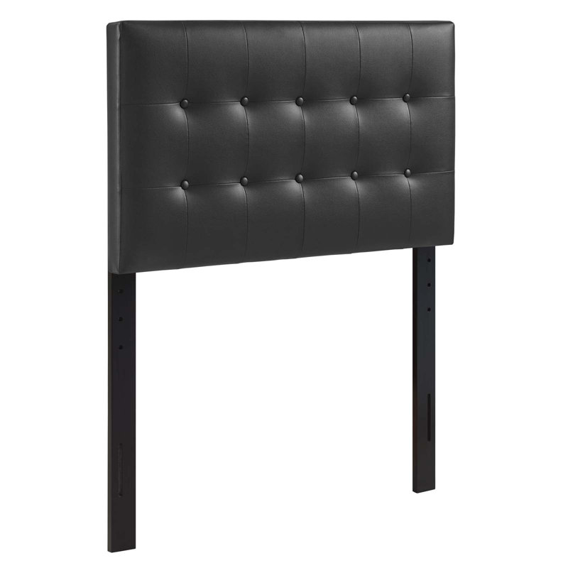 Modway Emily Upholstered Vinyl Headboard, Black, Twin
