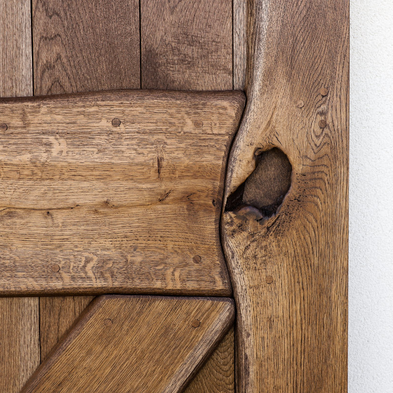 Buldir Solid Oak Barn Doors, 210cm H x 110cm W x 4cm D, Brown