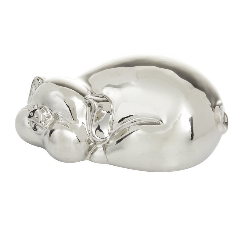 Sculpture décorative cochon en porcelaine, Argent