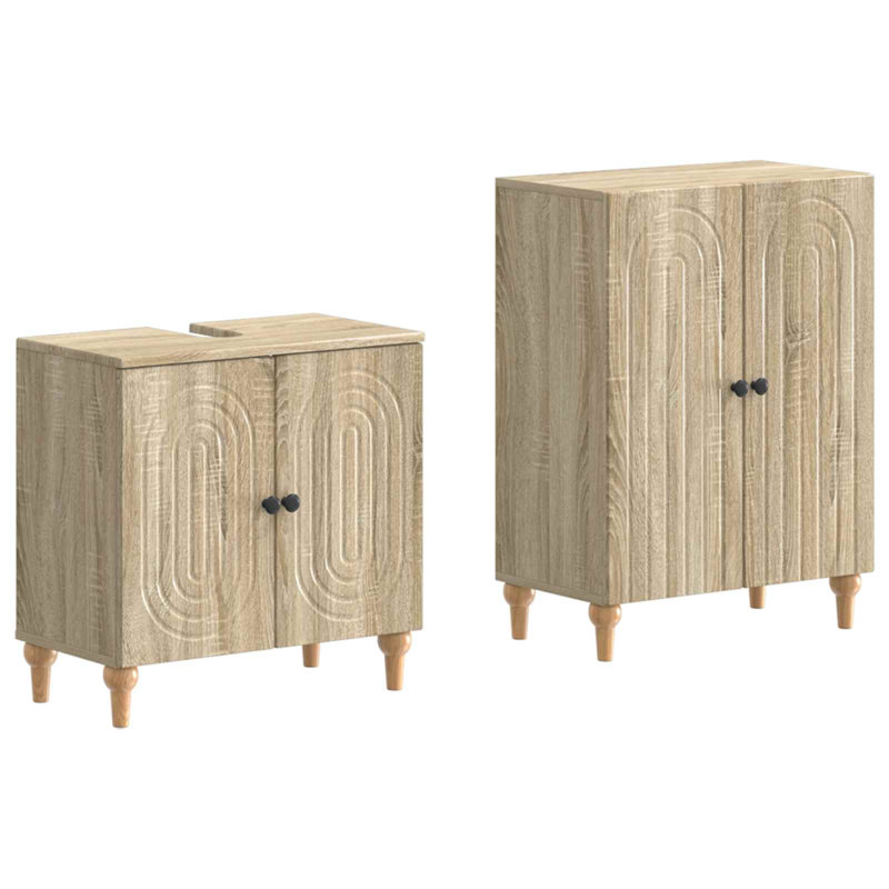 Bathroom Storage Furniture Set, Sonoma Oak