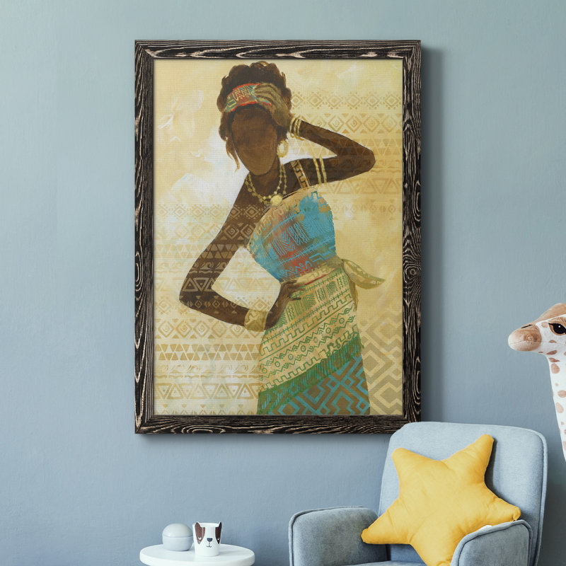 Tribal Vision II - peinture sur toile encadrée, H 31,5 po x l 23,5 po x P 1,5 po, Toile encadrée noire