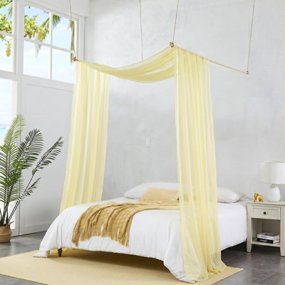 Polyester Ties Bed Canopy Curtains
