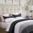 SLEEPBELLA Striped Quilt Set Queen Size 3Pcs, Bohemian Design with White & Black Stripes, All Season Lightweight Coverlet Sets-114247548-114247554