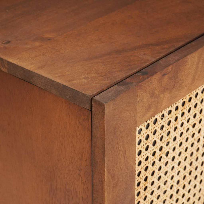 TV Cabinet with Drawer with Shelf Brown Solid Mango Wood Home Furniture