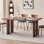 Table de salle à manger rectangulaire en bois de 63 po pour la cuisine, table à manger pour 4 à 6 personnes avec pieds robustes