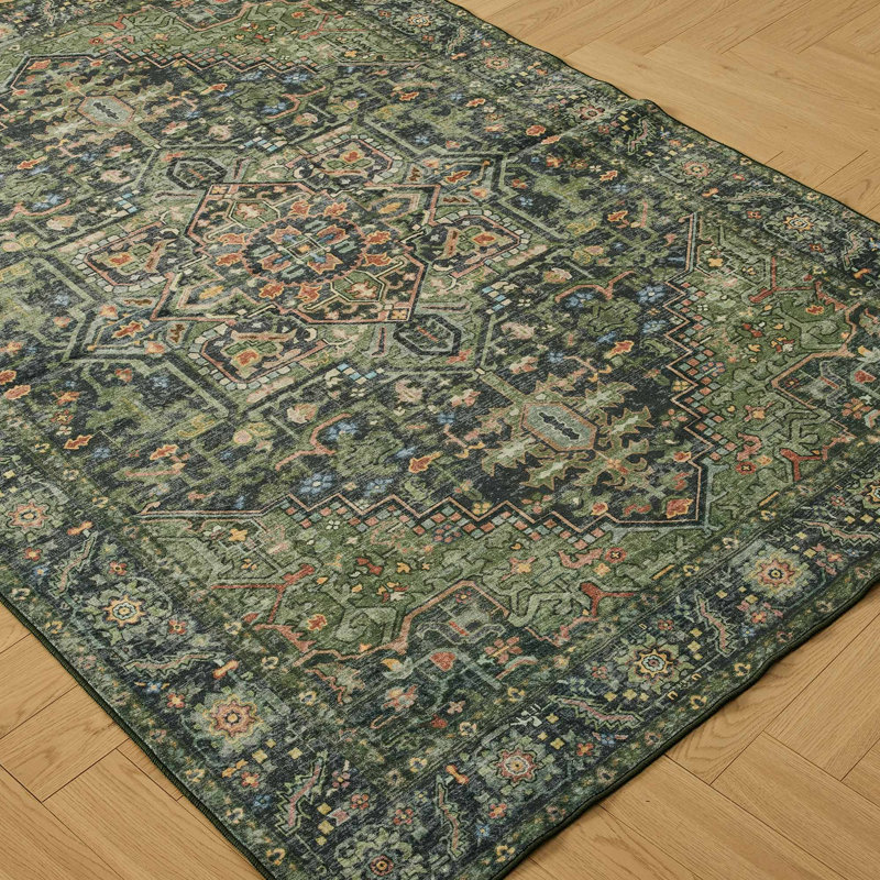 Bohemian Vintage Area Rug Washable Non Slip Moroccan Indoor Rug, Rectangle 8' x 10'