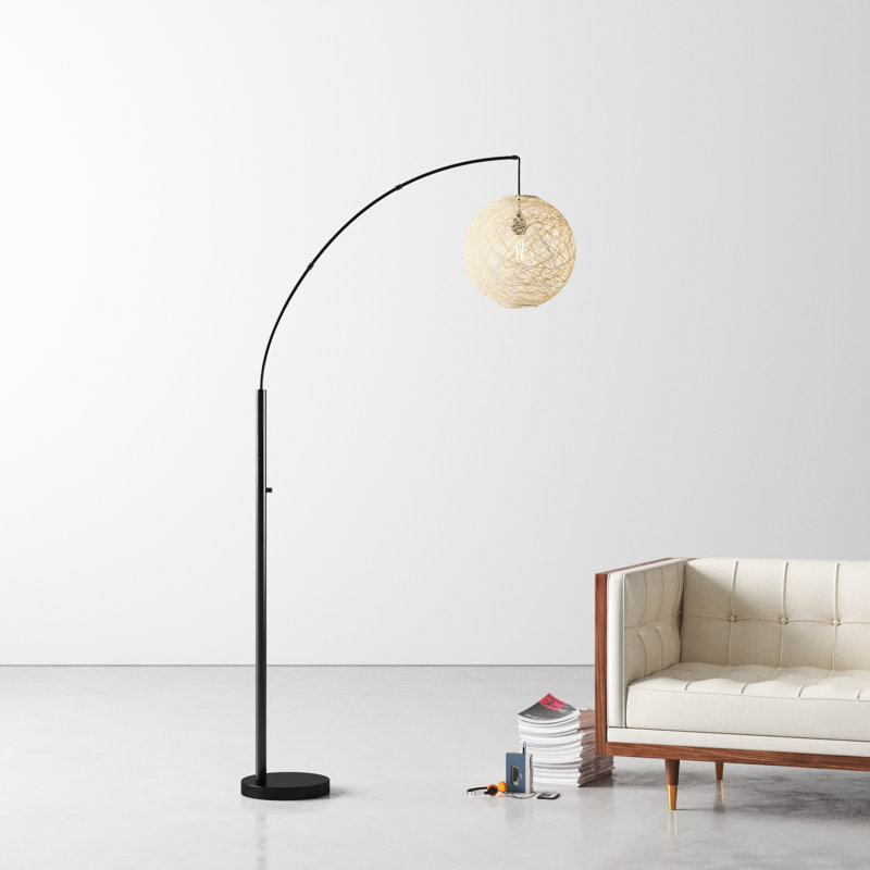 Aline 76.5'' Black Arched Floor Lamp