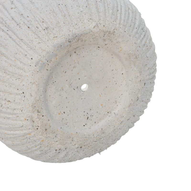 Dorch 11" Large Round Modern Planter With Drainage Holes, Magnesium Oxide And Cement Texture