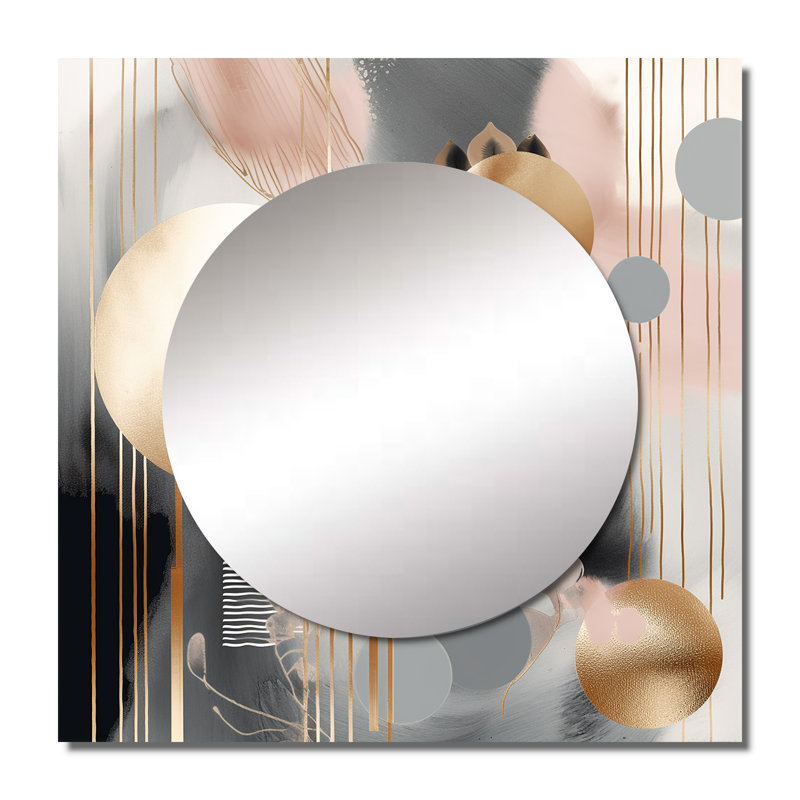Hyon - Abstract Marble Large Square Mirror Wall Decor For Bedroom, 36" x 36"