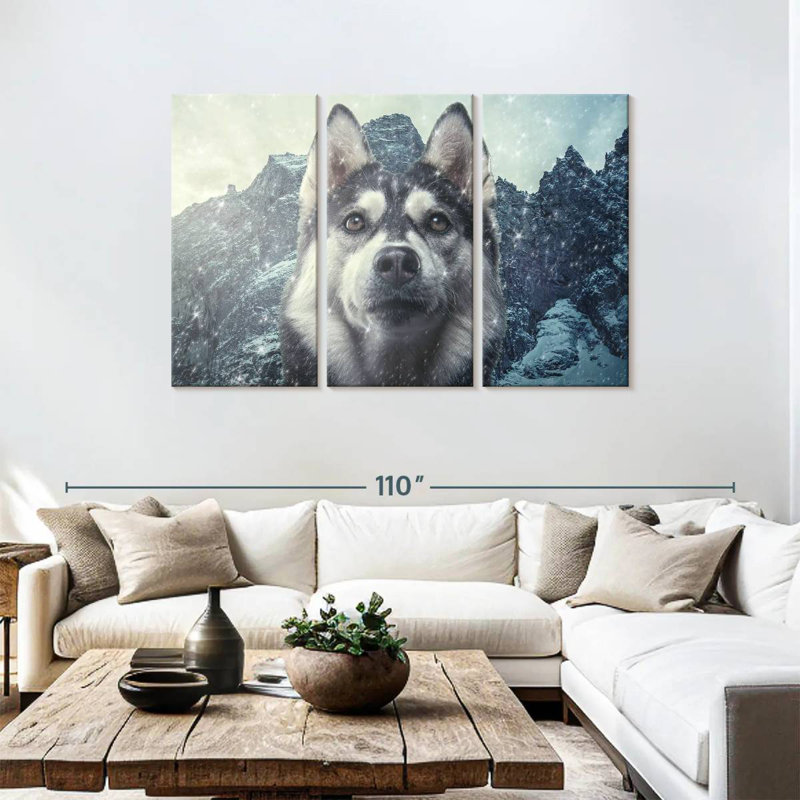 Brampt Winter Siberian Husky, 48" H x 74" W
