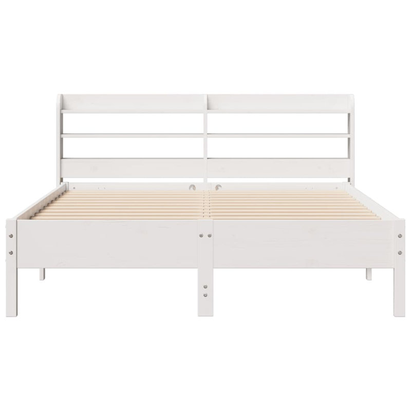 Pawlonka Solid Wood Storage Bed, 82cm H x 218cm W x 160cm D, White
