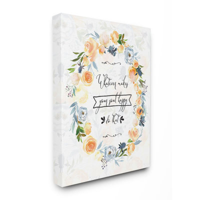 Whatever Makes Your Soul Happy Panoramic Graphic Art Print Set on Canvas
