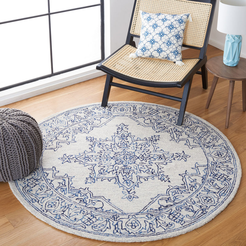 Bushra Hand Tufted Wool Oriental Rug, Round 5'
