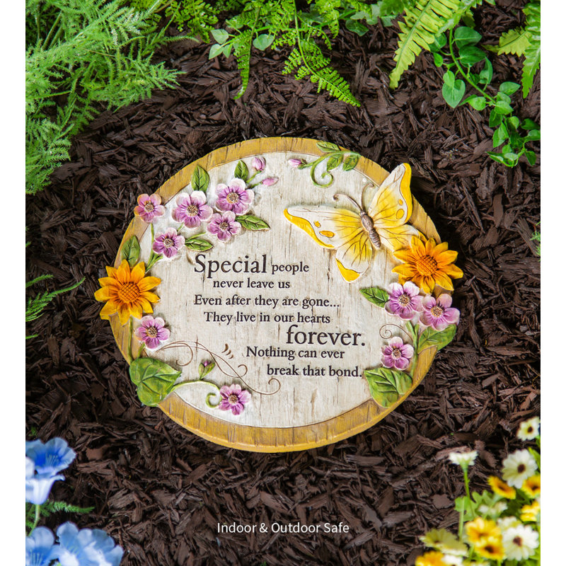 Wish Givers Butterflies and Floral Memorial Garden Stepping Stone