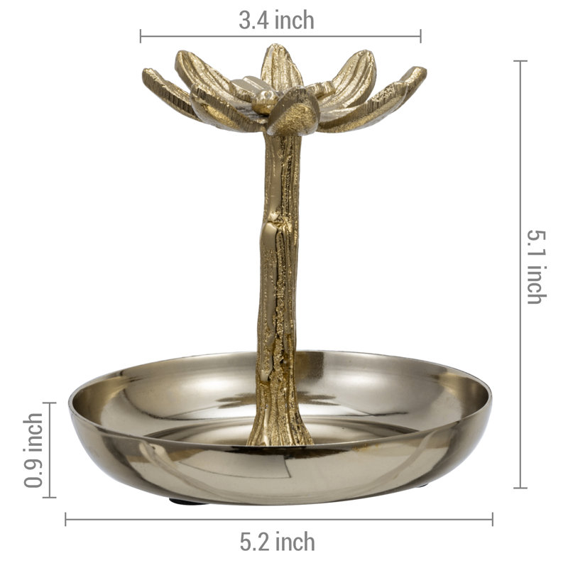 Brass Tone Ring Bracelet Jewellery Trinket Dish