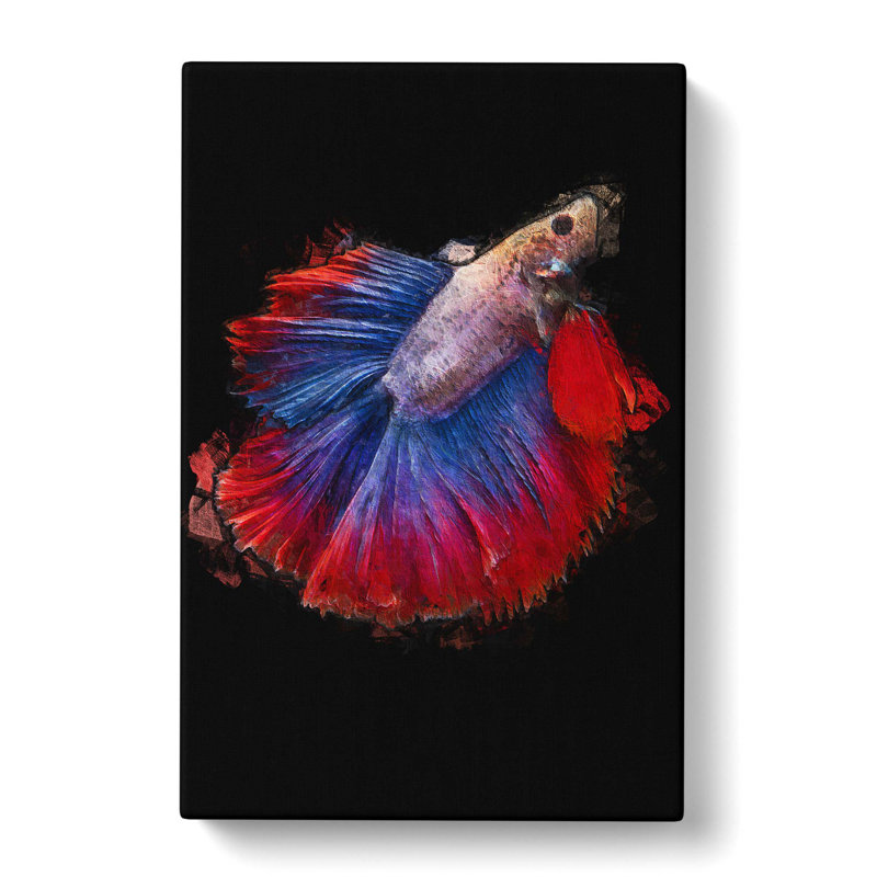 Siamese Fighting Fish In Abstract - Wrapped Canvas Painting, 60cm H x 40cm W x 3cm D