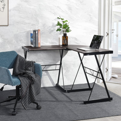 Anthuan L-Shaped Metal Base Computer Desk