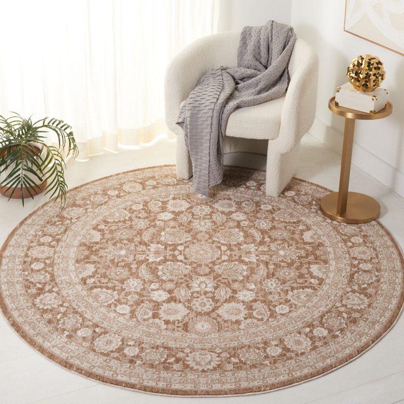 Tillison Willow Performance Oriental Rug, Round 6'3"