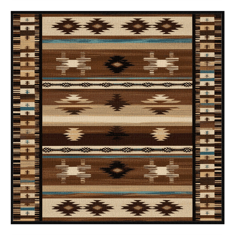  Tapis lavable Western Ranch Southwestern, Carré 6 pi