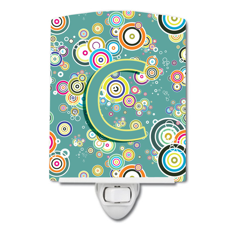 Circle Initial Alphabet Ceramic Night Light, C