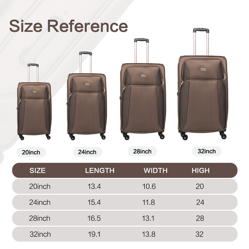 Ensemble de valise extensible Softside, Brun