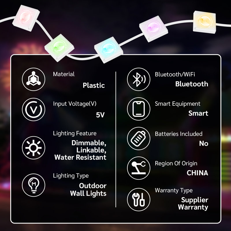 Eaves Lights Outdoor with 60 LEDS, Enbrighten 100Ft Permanent Outdoor Lights, RGB IC Lighting with Remote Control & Bluetooth APP Link, Holiday Decorations for Party, Music Rhythm Sync, Christmas Decor