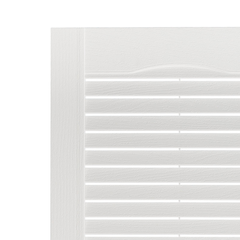 Premier White Polypropylene Louvered Exterior Shutters, 15" x 63"