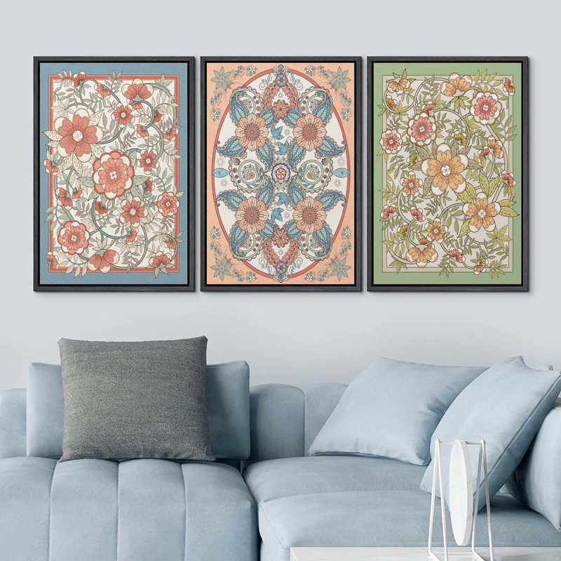 Motif de fleurs botaniques abstraites, illustrations botaniques florales, photos de ferme moderne rétro, impression numérique sur toile, impression numérique sur toile encadrée