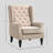 Mid-Century Modern Accent Chair,High Wingback Chair,Button-Tufted Upholstered Fabric Armchair,wood-213395841