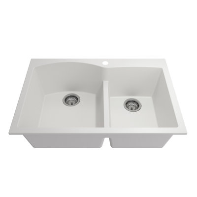 Évier de cuisine à double cuve en granite 33 po Campino