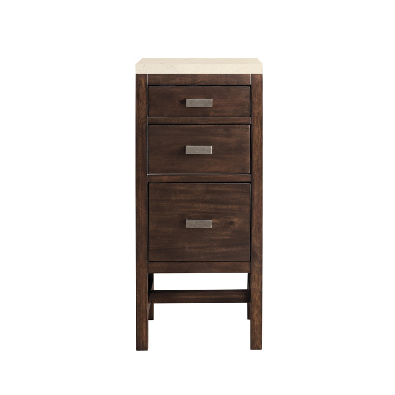 Addison 15" W Bathroom Cabinet, Eternal Marfil, Mid-Century Acacia