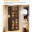 Armoire de rangement de 67 po de hauteur avec portes, DEL et 8 tablettes réglables pour le salon-1172104189