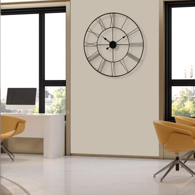 Deneem Minimalist Slim Iron Home Office Wall Clock