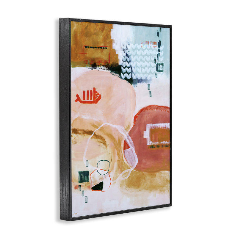 Giclée encadrée par Safe Passage Abstraction, design par Katherine Irvin, H 18 po x l 12 po, Giclée encadrée noir minuit