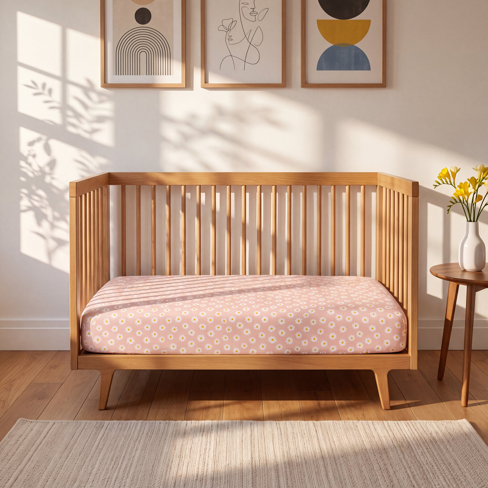 Daisy Muslin Mini Crib Sheet