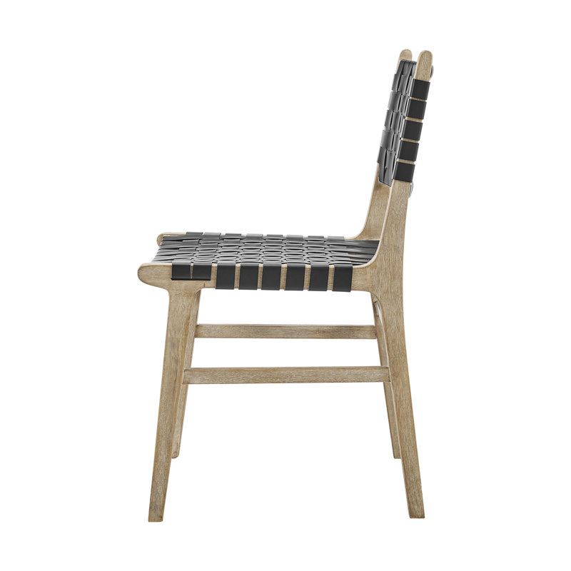 Brazier 19'' H Solid Wood Side Chair, Black/Drift Wood