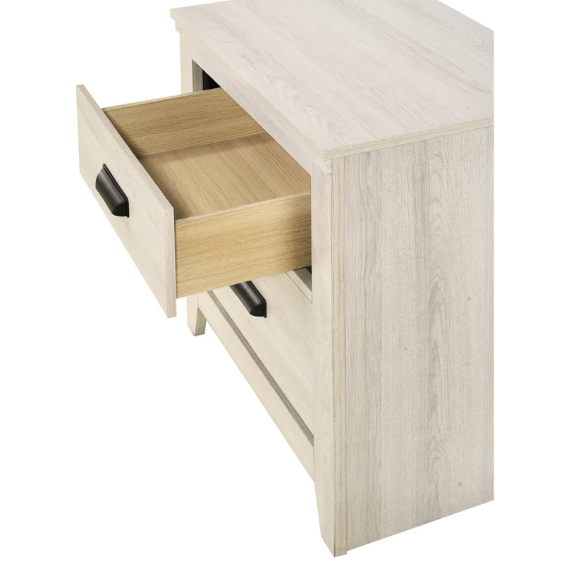 Table de chevet avec 2 tiroirs Beige, Beige