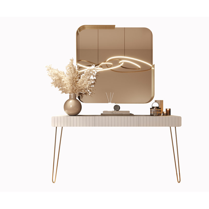 Ensemble de console 59 po et miroir, H 31,5 po x l 39,37 po x P 13,78 po