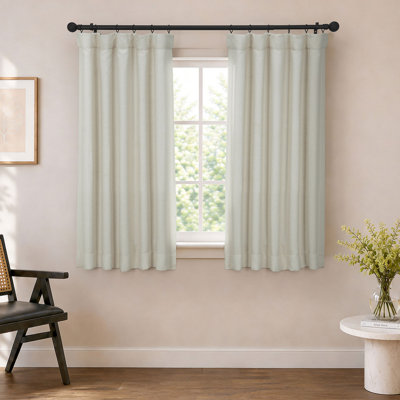 Bellino Textured Faux Linen Room Darkening Curtains for Bedroom & Living Room Curtains (1 Panel)