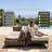Layinsun Modern Outdoor Wicker Rattan Patio Modular Sectional Corner Chair With 6-inch Thick Cushions-117412119