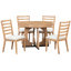 Table de salle à manger 5 pièces Retro Retro, extensible avec rallonge de 16 po et housses de chaise rembourrées Elegance 4, base à motif géométrique